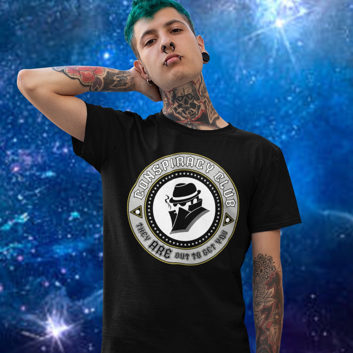 These days there's a conspiracy theory for every occasion, Join the club, expand your imagination. Made from 100% organic ring-spun cotton, this unisex t-shirt is a total must-have. It's high-quality, super comfy, and best of all—eco-friendly.