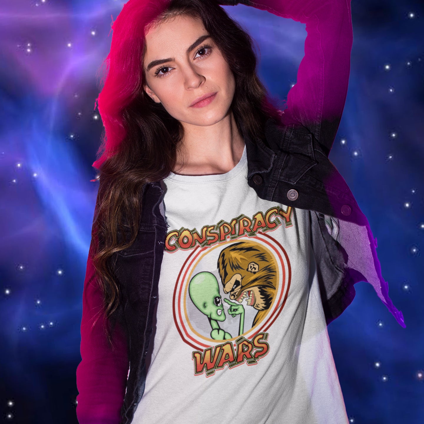 Conspiracy style death match or Kings of conspiracy face off. Made from 100% organic ring-spun cotton, this unisex t-shirt is a total must-have. It's high-quality, super comfy, and best of all—eco-friendly.