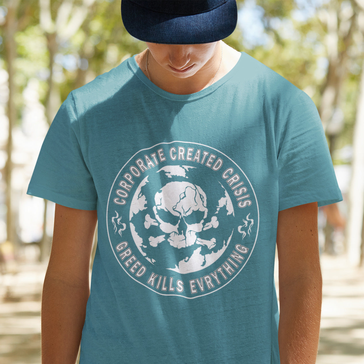 Show your support for the planet and make it clear you are no fool to where the climate problem blame should be placed. Made from 100% organic ring-spun cotton, this unisex t-shirt is a total must-have. It's high-quality, super comfy, and best of all—eco-friendly.