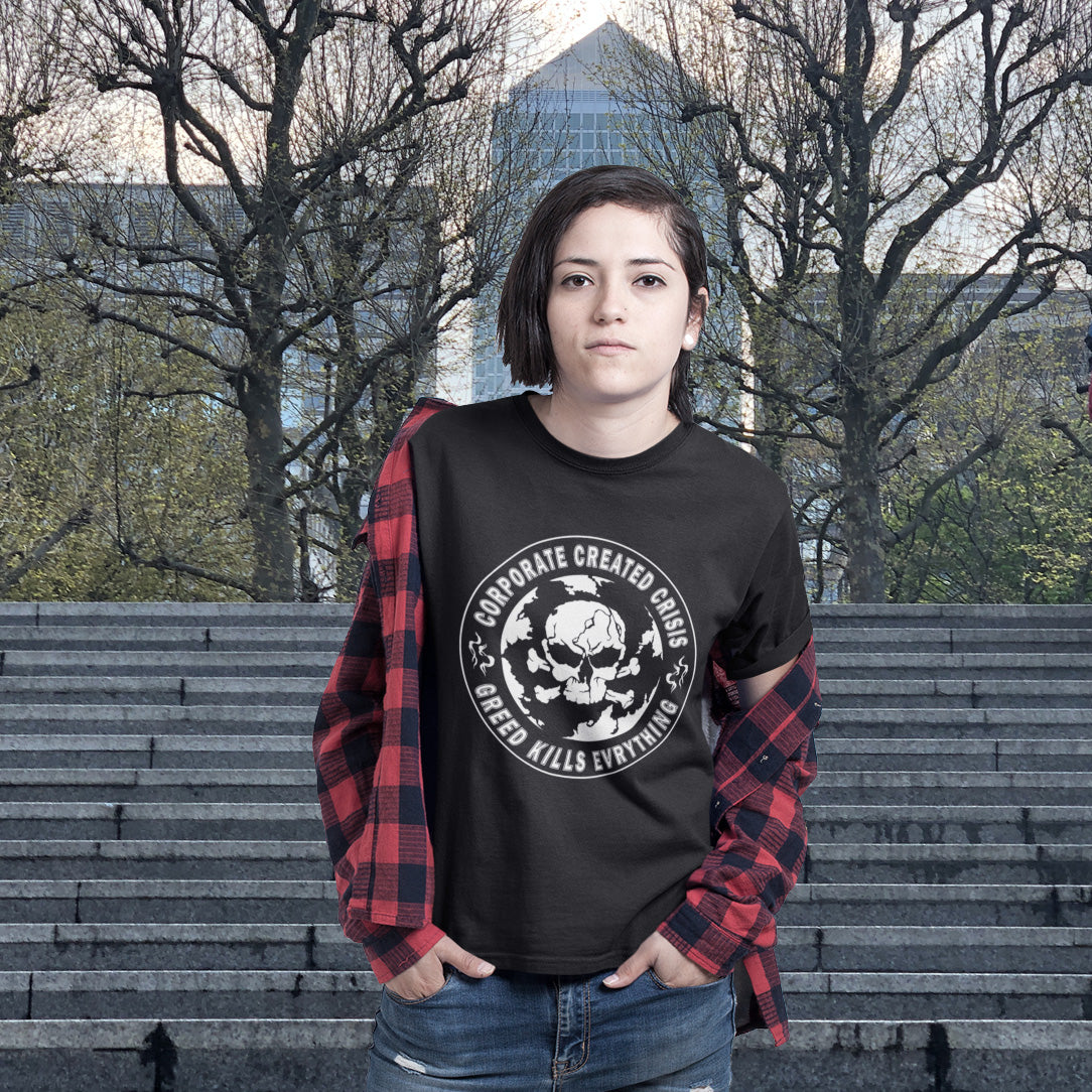 Show your support for the planet and make it clear you are no fool to where the climate problem blame should be placed. Made from 100% organic ring-spun cotton, this unisex t-shirt is a total must-have. It's high-quality, super comfy, and best of all—eco-friendly.