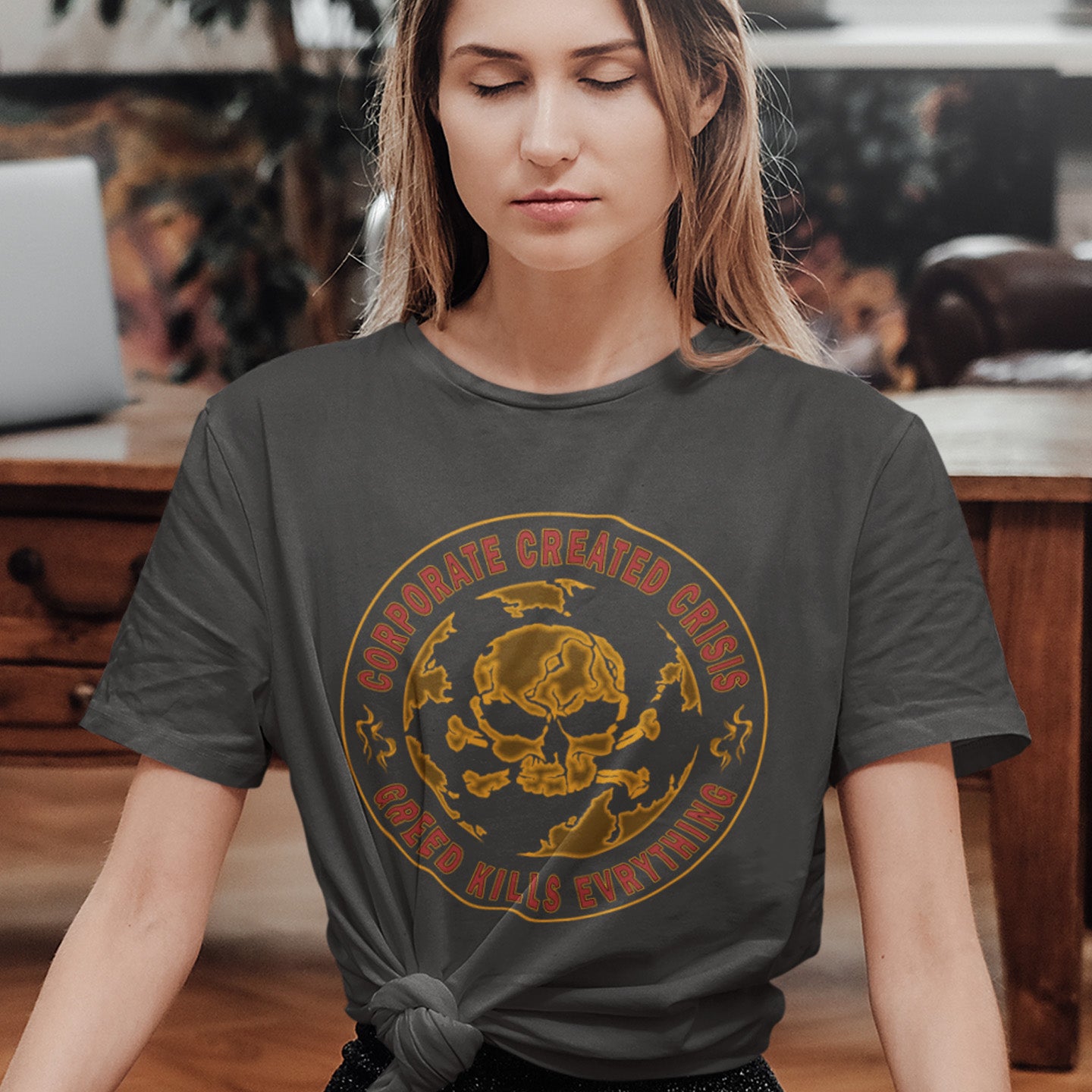 Show your support for the planet and make it clear you are no fool to where the climate problem blame should be placed. Made from 100% organic ring-spun cotton, this unisex t-shirt is a total must-have. It's high-quality, super comfy, and best of all—eco-friendly.