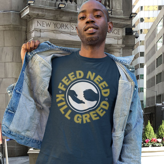 Multi purpose Demo T-shirt. At the root of most protests is the concentration of greed over need. Made from 100% organic ring-spun cotton, this unisex t-shirt is a total must-have. It's high-quality, super comfy, and best of all—eco-friendly.