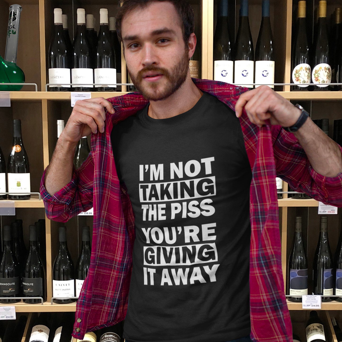 A light hearted banter between friends ...... " No offence intended mate ". Made from 100% organic ring-spun cotton, this unisex t-shirt is a total must-have. It's high-quality, super comfy, and best of all—eco-friendly.