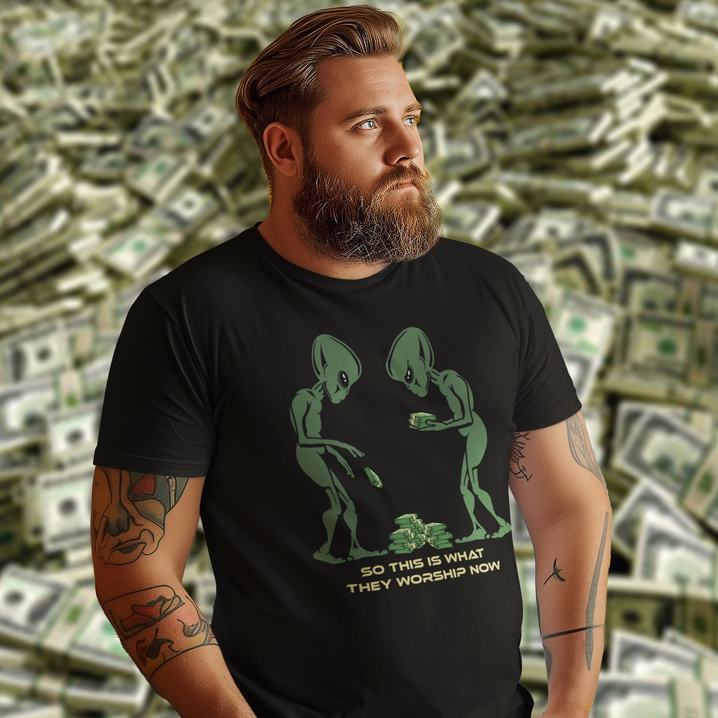 Our obsession with money has probable not gone unnoticed across the galaxy. Made from 100% organic ring-spun cotton, this unisex t-shirt is a total must-have. It's high-quality, super comfy, and best of all—eco-friendly.