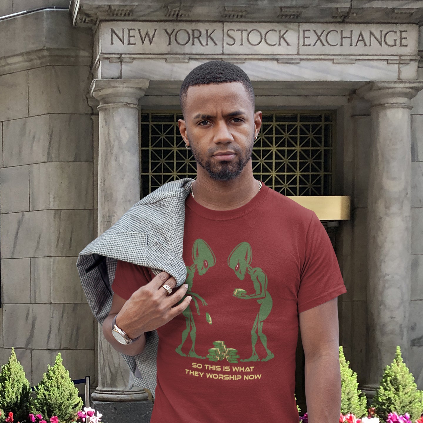 Our obsession with money has probable not gone unnoticed across the galaxy. Made from 100% organic ring-spun cotton, this unisex t-shirt is a total must-have. It's high-quality, super comfy, and best of all—eco-friendly.