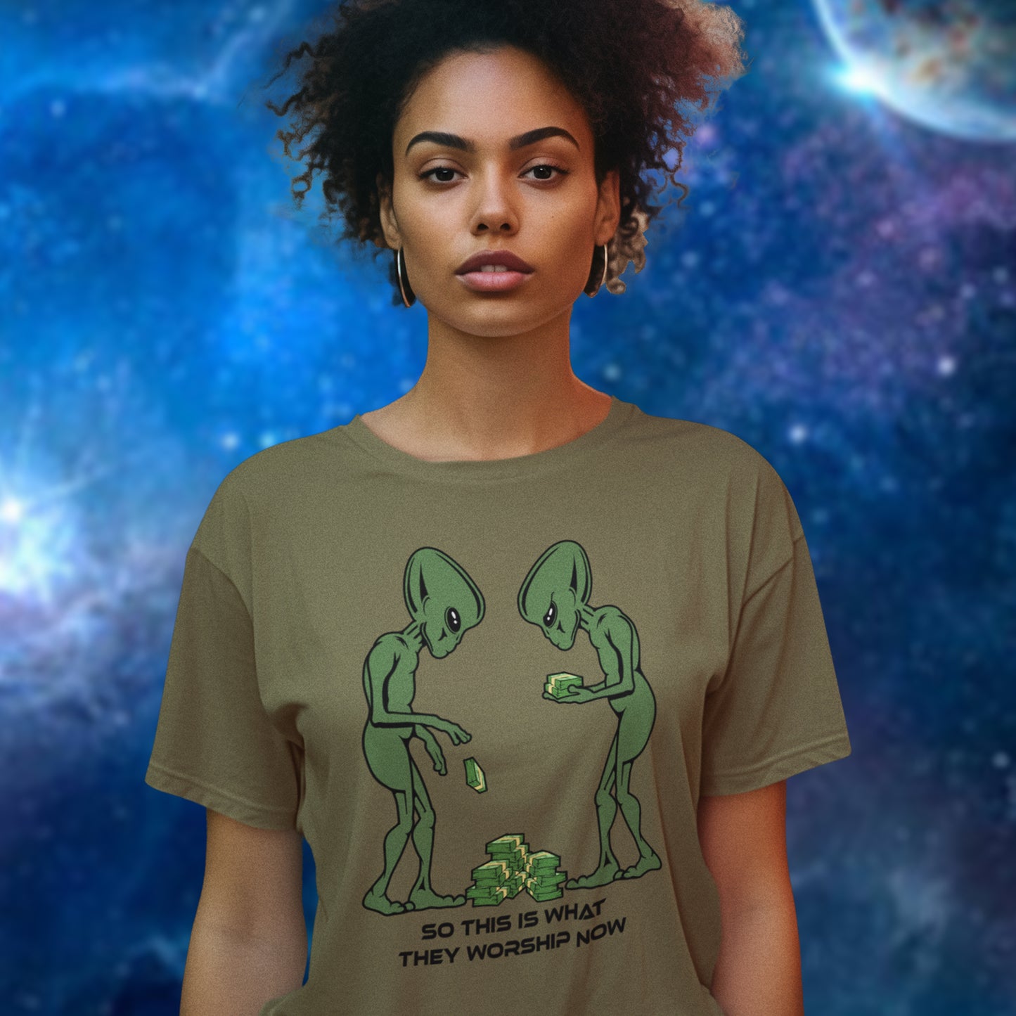 Our obsession with money has probable not gone unnoticed across the galaxy. Made from 100% organic ring-spun cotton, this unisex t-shirt is a total must-have. It's high-quality, super comfy, and best of all—eco-friendly.