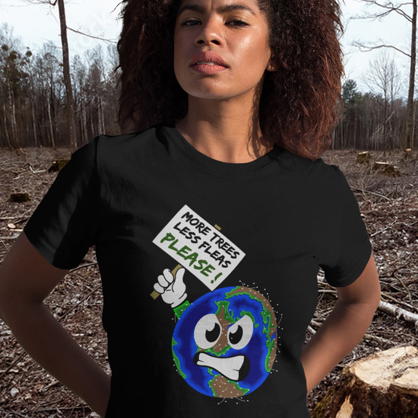 A comical view of how the planet may feel about over population and deforestation. Made from 100% organic ring-spun cotton, this unisex t-shirt is a total must-have. It's high-quality, super comfy, and best of all—eco-friendly.