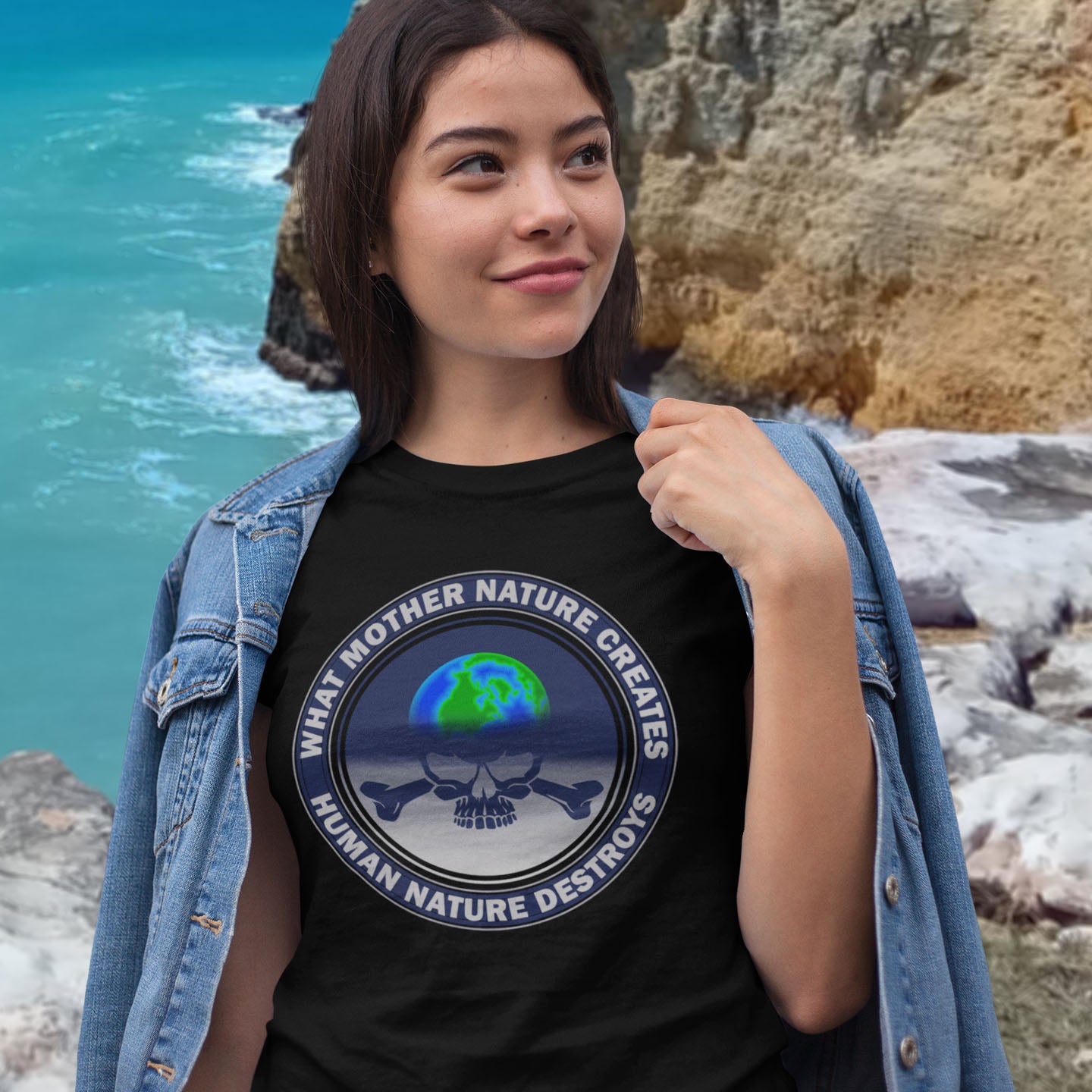 Mother Nature Vs Human Nature. Is it a contest or can they live together ? Made from 100% organic ring-spun cotton, this unisex t-shirt is a total must-have. It's high-quality, super comfy, and best of all—eco-friendly.