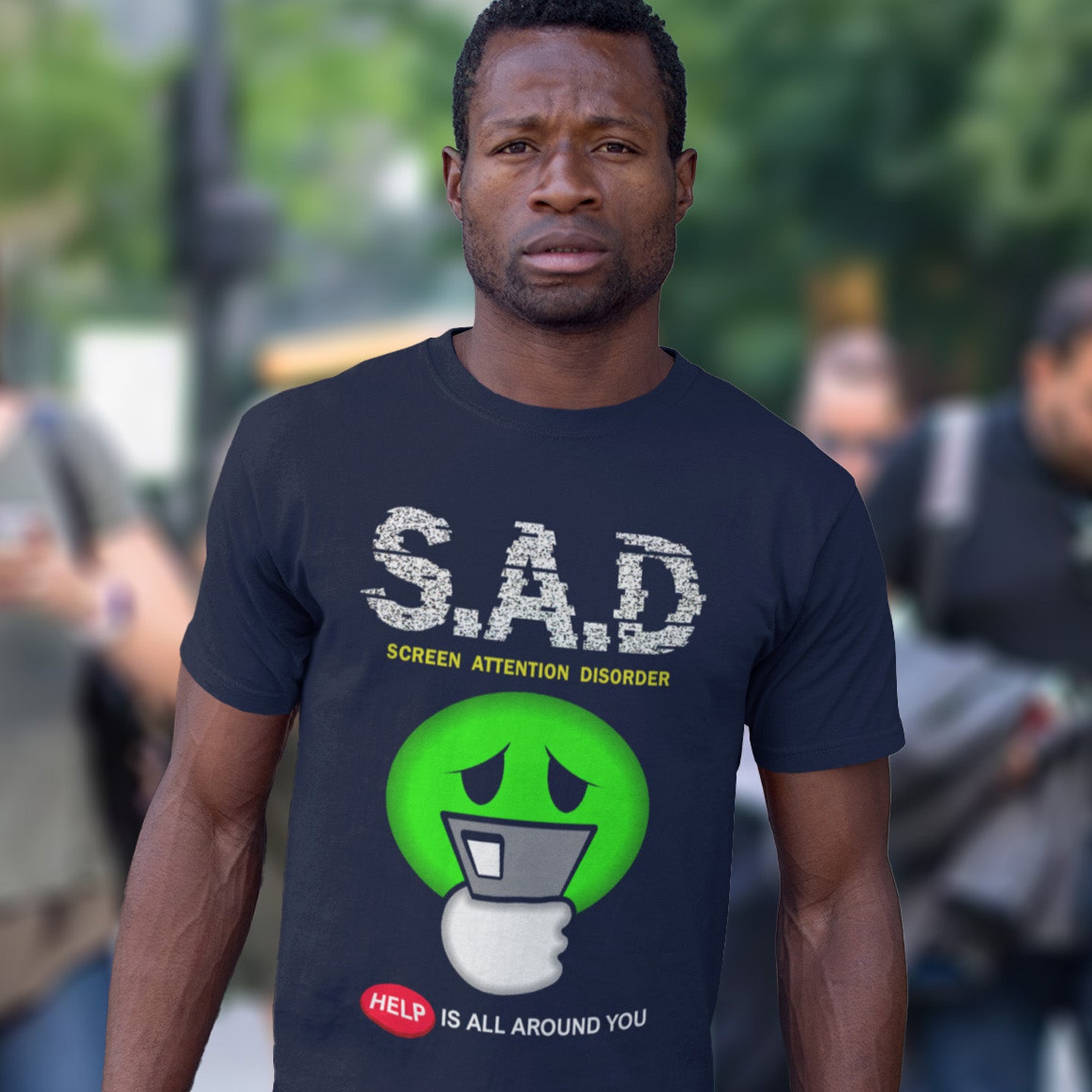 The next time a mobile zombie bumps into you in an empty street don't get angry, show some sympathy and support by wearing this concerned design. Made from 100% organic ring-spun cotton, this unisex t-shirt is a total must-have. It's high-quality, super comfy, and best of all—eco-friendly.