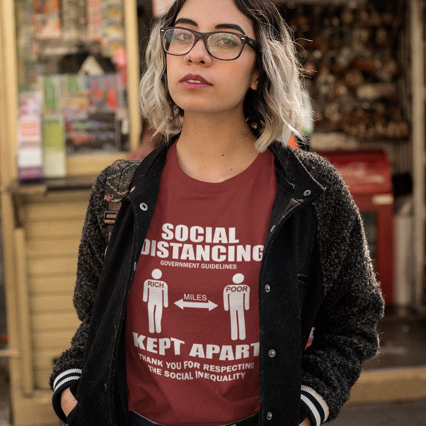 This design represents a much older form of social distancing in our society. Made from 100% organic ring-spun cotton, this unisex t-shirt is a total must-have. It's high-quality, super comfy, and best of all—eco-friendly.