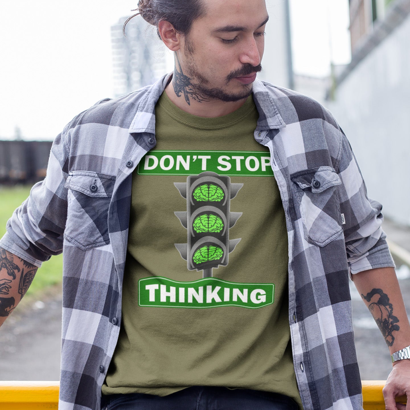 A design for anyone who thinks modern society has made us mentally lazy and happy to be told what to think and when to think it. Made from 100% organic ring-spun cotton, this unisex t-shirt is a total must-have. It's high-quality, super comfy, and best of all—eco-friendly.