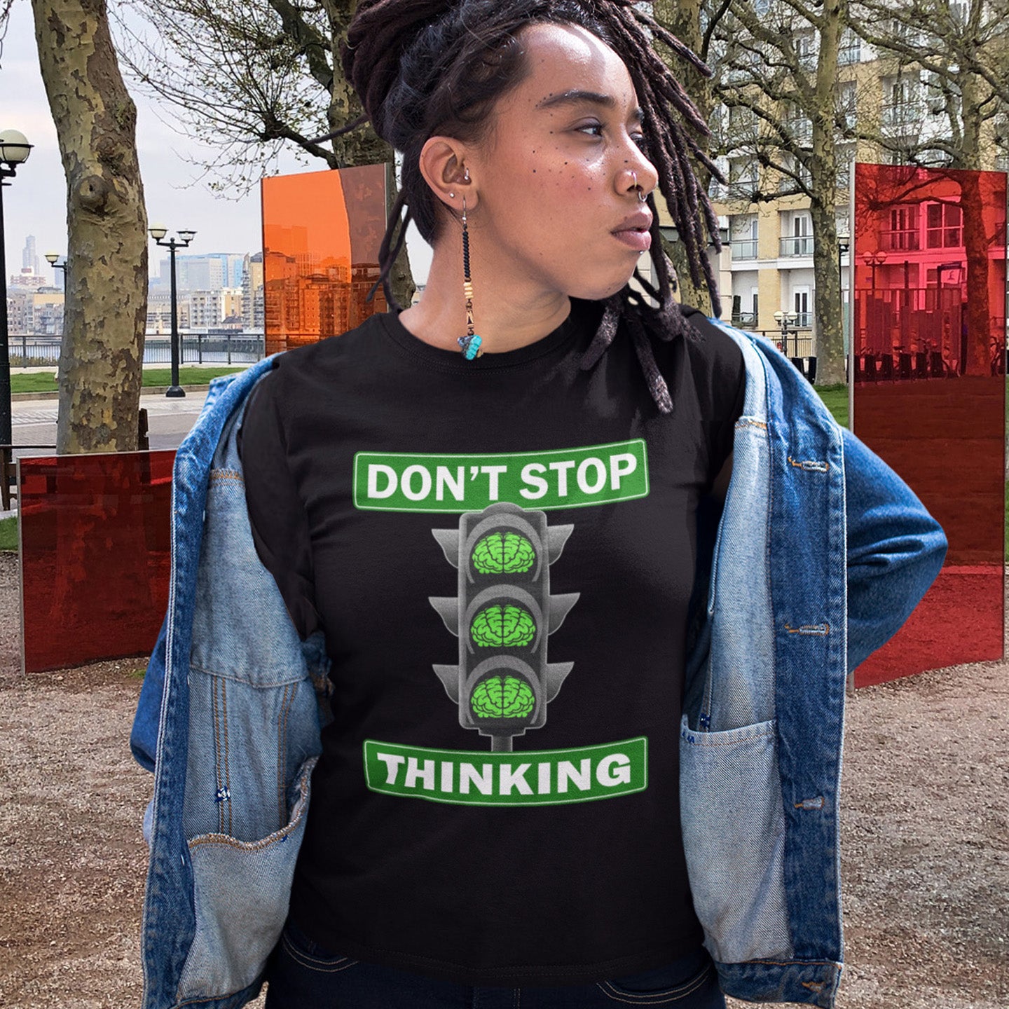 A design for anyone who thinks modern society has made us mentally lazy and happy to be told what to think and when to think it. Made from 100% organic ring-spun cotton, this unisex t-shirt is a total must-have. It's high-quality, super comfy, and best of all—eco-friendly.