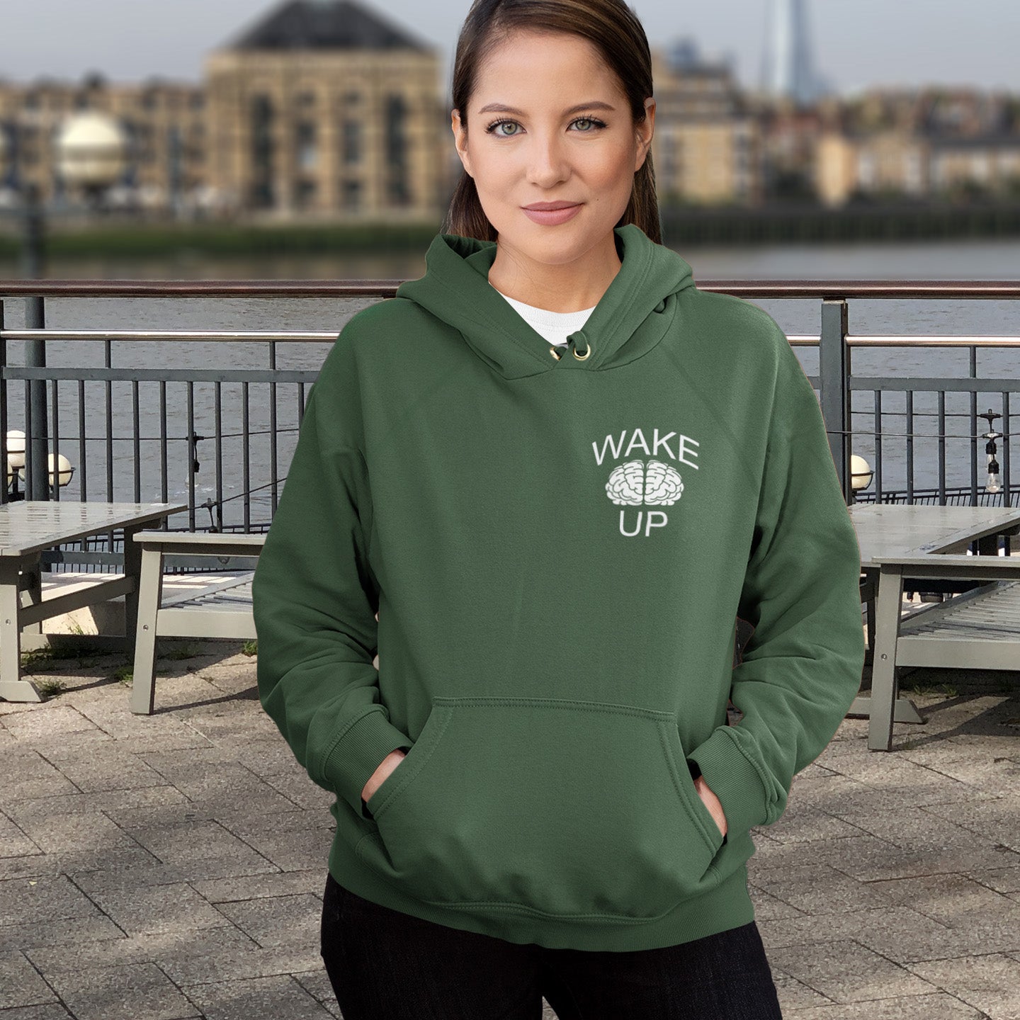 Keeping calm got us into this mess, it's time to wake up. Comfortable and practical. It's extra soft and has a convenient front pouch pocket. Made from organic cotton and recycled polyester, this social awareness hoodie is a great eco-friendly choice.