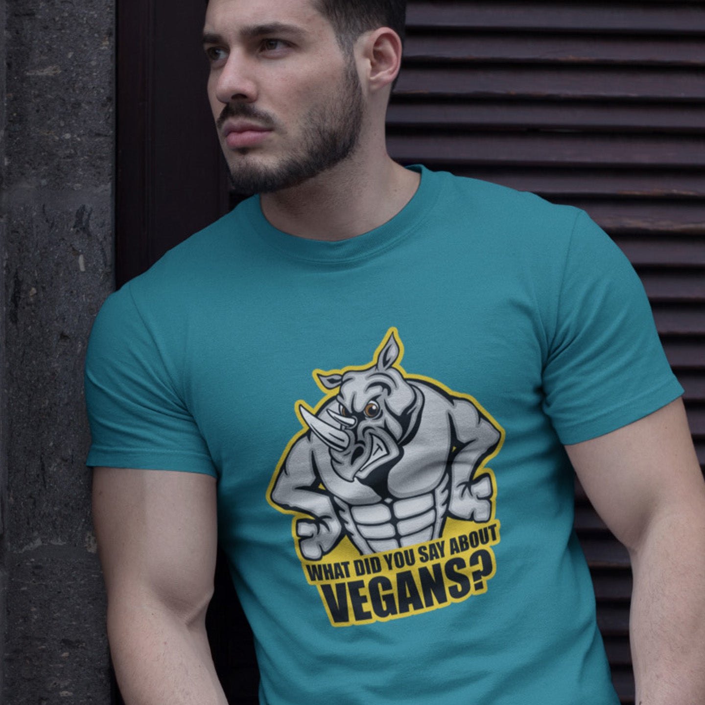 What did you say about Vegans ? There is a misconception that most vegans are skinny or unhealthy. Made from 100% organic ring-spun cotton, this unisex t-shirt is a total must-have. It's high-quality, super comfy, and best of all—eco-friendly.