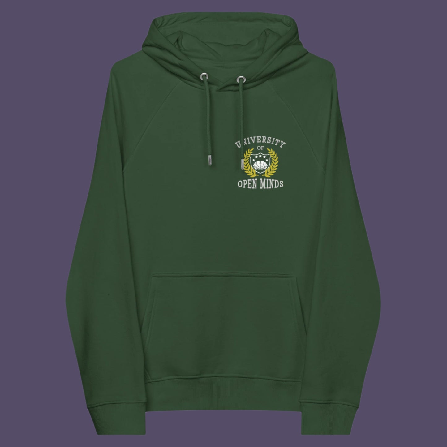 If you think outside the box then this university is for you. Only practical lessons and no student loan required. Comfortable and practical. It's extra soft and has a convenient front pouch pocket. Made from organic cotton and recycled polyester, this social awareness hoodie is a great eco-friendly choice.