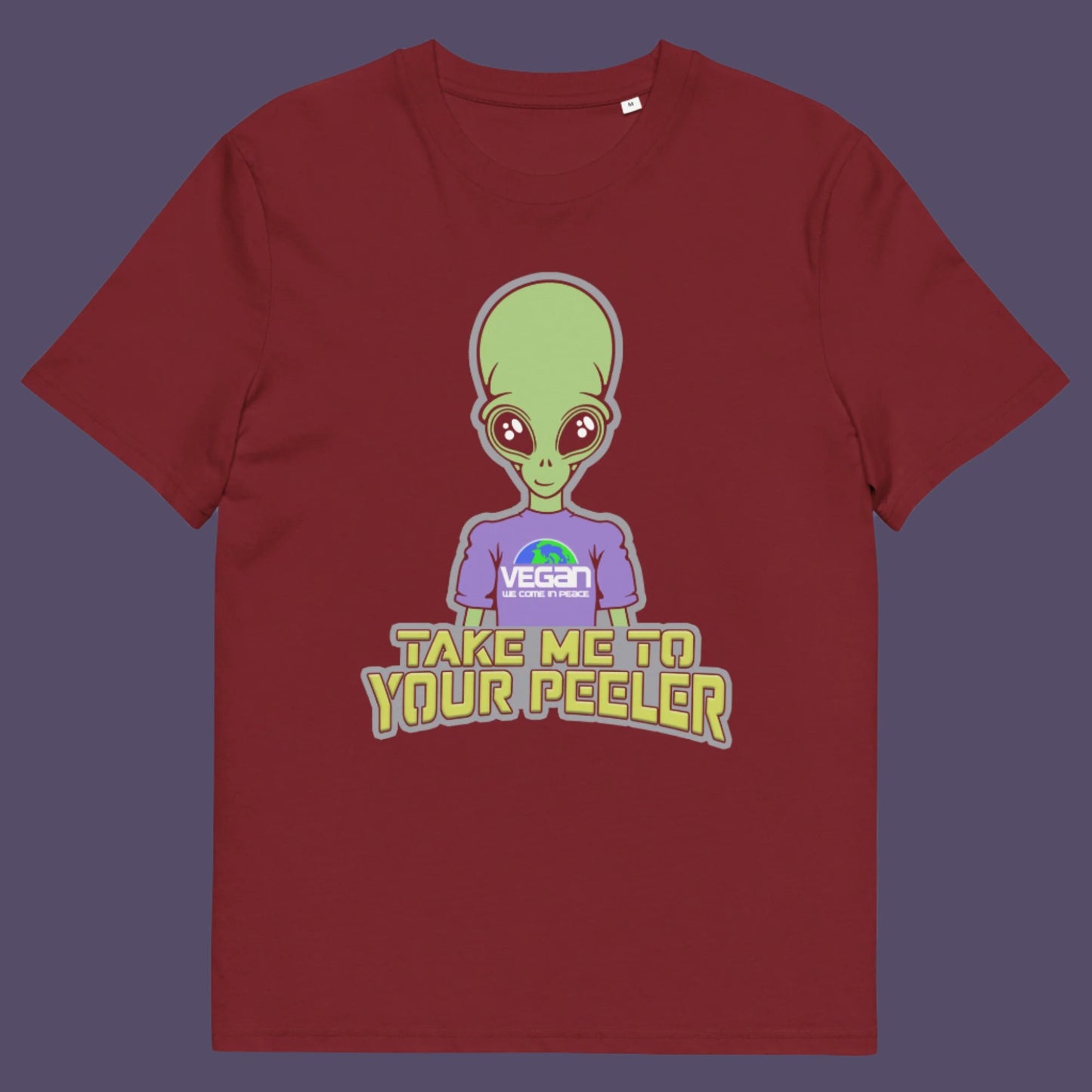 A design for anyone that thinks Aliens must be vegans otherwise they would have been farming us for years. Made from 100% organic ring-spun cotton, this unisex t-shirt is a total must-have. It's high-quality, super comfy, and best of all—eco-friendly.