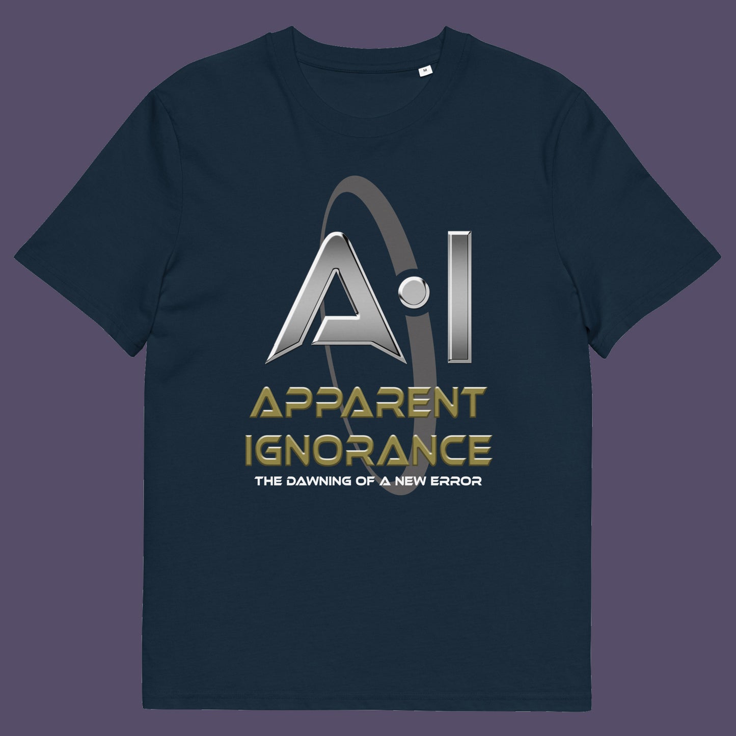 French navy t shirt. This anti ai t shirt design questions the effects of A.I on our society and suggests we are ignoring it's full effects. Whether you are concerned about technology taking people's jobs or worried about A.I doing our thinking for us. Made from 100% organic ring-spun cotton, this counter culture t shirt is unisex, high quality, super comfy, and best of all, eco-friendly.