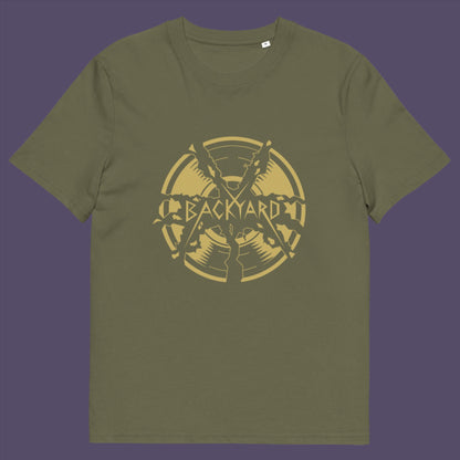 Khaki t-shirt. A unique Backyard t-shirt. If you were there, you were there. If you know, you know and if you remember it you are lucky !! Eco friendly t shirt. Made from 100% organic ring-spun cotton, this nostalgic t-shirt is unisex, high-quality, super comfy, and best of all, eco-friendly.