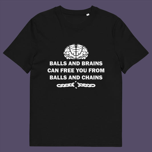 Black t-shirt. A civil liberties t shirt limerick to remind you of what it takes to free yourself, metaphorically speaking. Made from 100% organic ring-spun cotton, this self worth t shirt is unisex, high-quality, super comfy, and best of all, eco-friendly.