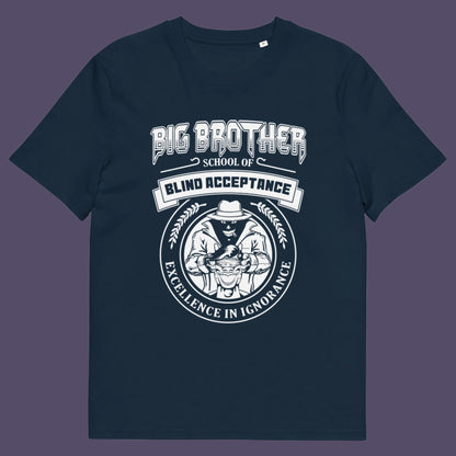 French nay t shirt. This Big Brother is watching t shirt has a dig at the government approved general public and suggest we are being educated into ignorant choices. A dark humour and very satirical view of the most attended, hypothetical, schooling system in the modern era. Made from 100% organic ring-spun cotton, this conspiracy theory t-shirt is unisex, high-quality, super comfy, and best of all, eco-friendly.