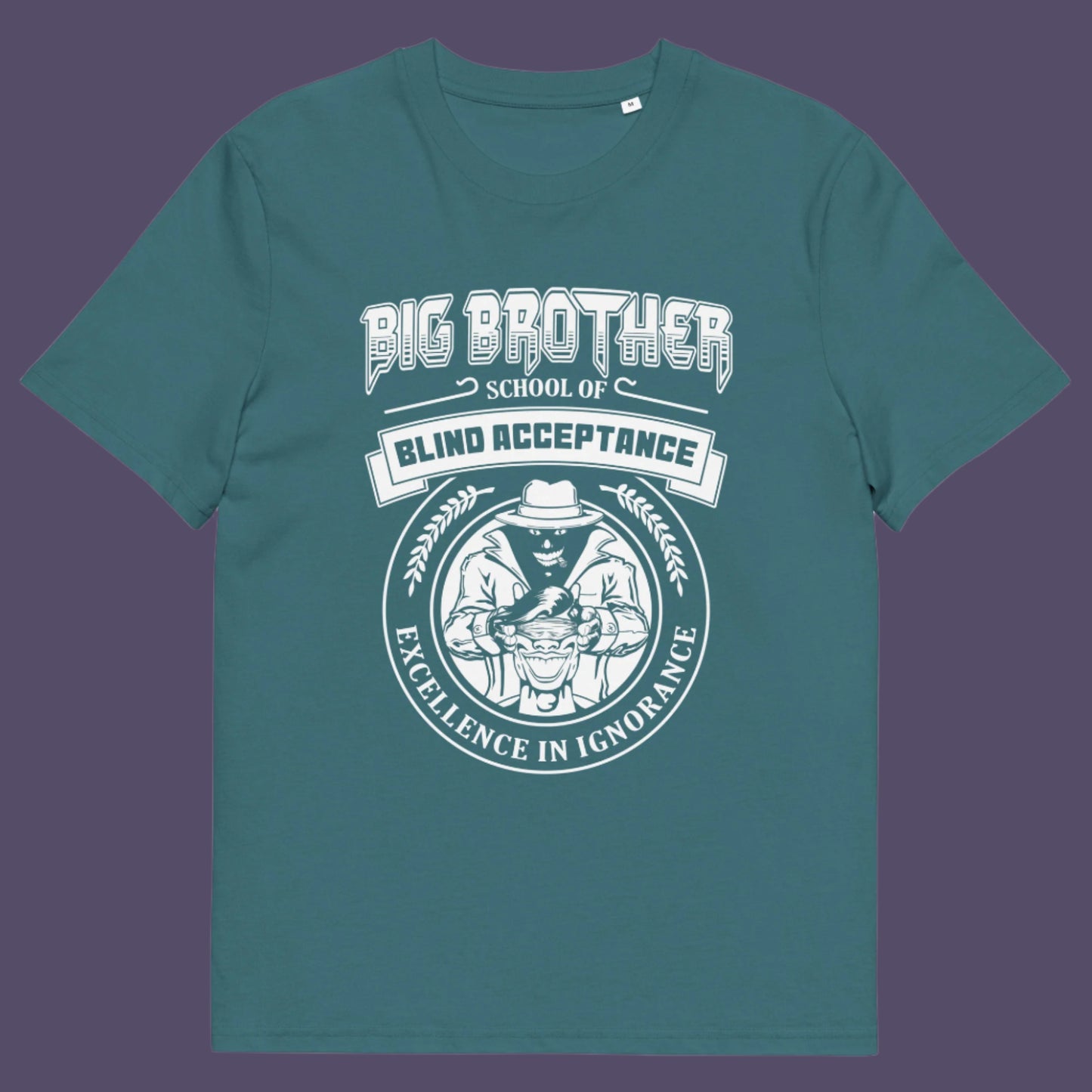 Stargazer t shirt. This Big Brother is watching t shirt has a dig at the government approved general public and suggest we are being educated into ignorant choices. A dark humour and very satirical view of the most attended, hypothetical, schooling system in the modern era. Made from 100% organic ring-spun cotton, this conspiracy theory t-shirt is unisex, high-quality, super comfy, and best of all, eco-friendly.