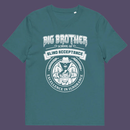 Stargazer t shirt. This Big Brother is watching t shirt has a dig at the government approved general public and suggest we are being educated into ignorant choices. A dark humour and very satirical view of the most attended, hypothetical, schooling system in the modern era. Made from 100% organic ring-spun cotton, this conspiracy theory t-shirt is unisex, high-quality, super comfy, and best of all, eco-friendly.