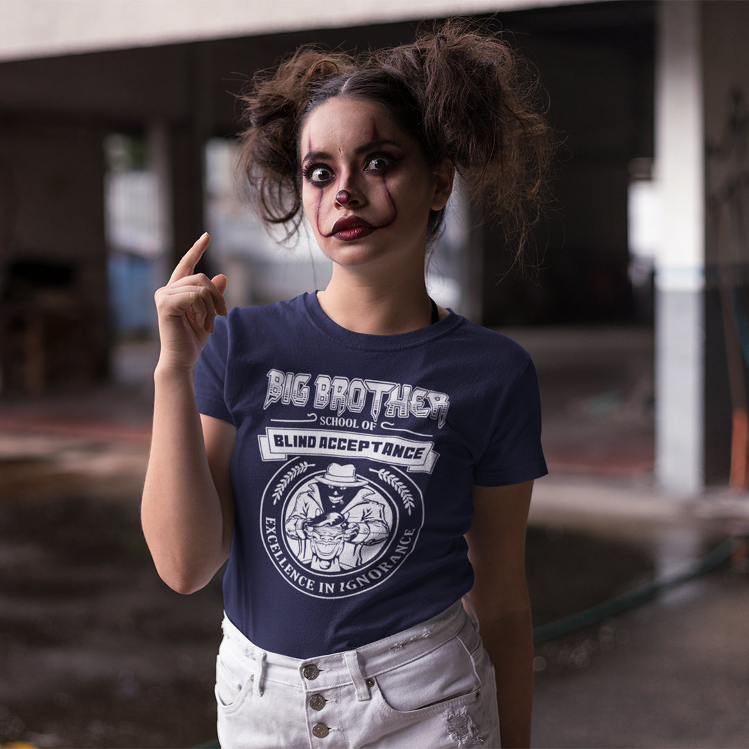 This Big Brother is watching t shirt has a dig at the government approved general public and suggest we are being educated into ignorant choices. A dark humour and very satirical view of the most attended, hypothetical, schooling system in the modern era. Made from 100% organic ring-spun cotton, this conspiracy theory t-shirt is unisex, high-quality, super comfy, and best of all, eco-friendly.