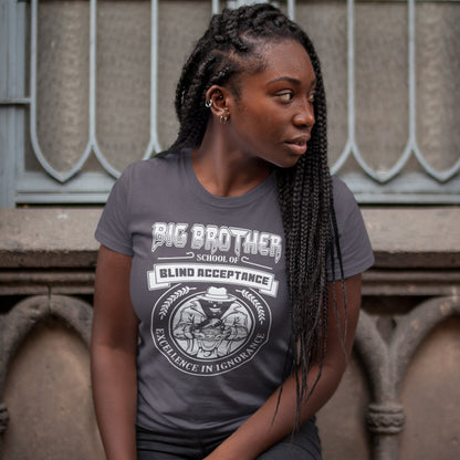 This Big Brother is watching t shirt has a dig at the government approved general public and suggest we are being educated into ignorant choices. A dark humour and very satirical view of the most attended, hypothetical, schooling system in the modern era. Made from 100% organic ring-spun cotton, this conspiracy theory t-shirt is unisex, high-quality, super comfy, and best of all, eco-friendly.
