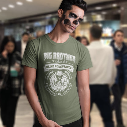 This Big Brother is watching t shirt has a dig at the government approved general public and suggest we are being educated into ignorant choices. A dark humour and very satirical view of the most attended, hypothetical, schooling system in the modern era. Made from 100% organic ring-spun cotton, this conspiracy theory t-shirt is unisex, high-quality, super comfy, and best of all, eco-friendly.