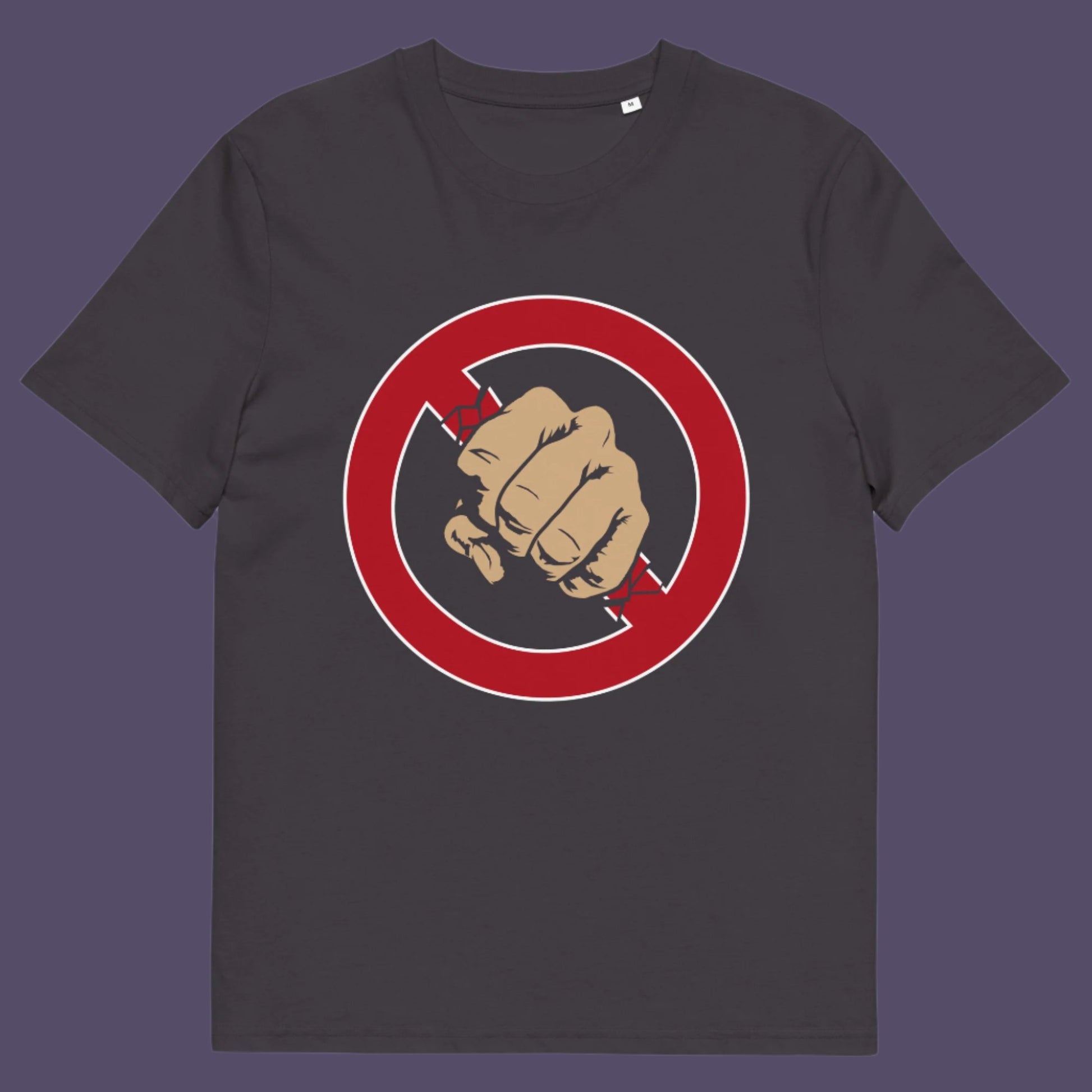 Anthracite t-shirt. Non conformist t shirt design. stencil graffiti art for people who think boundaries stifle creativity, and rules are only guidelines. This alternative, anti establishment t-shirt is perfect for any demonstration or protest march of your choice. Made from 100% organic ring-spun cotton, this urban art t shirt is unisex, high-quality, super comfy, and best of all, eco-friendly.