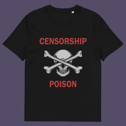 Black t-shirt. A civil rights t shirt for free thinking liberal minded advocates of transparency. This stencil art design is for freedom of speech lovers who believe no good can come of censorship. Made from 100% organic ring-spun cotton, this no censorship t shirt is unisex, high-quality, super comfy, and best of all, eco-friendly.