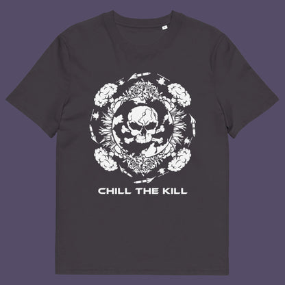 Anthracite t-shirt. An original save the planet t-shirt. A unique creation in a series of designs about environmental issues and climate concern. This one highlighting the amount of death and destruction we create as a species. Express your counterculture alternative view and encourage social awareness. Made from 100% organic ring-spun cotton, this political t-shirt is unisex, high-quality, super comfy, and best of all, eco-friendly.