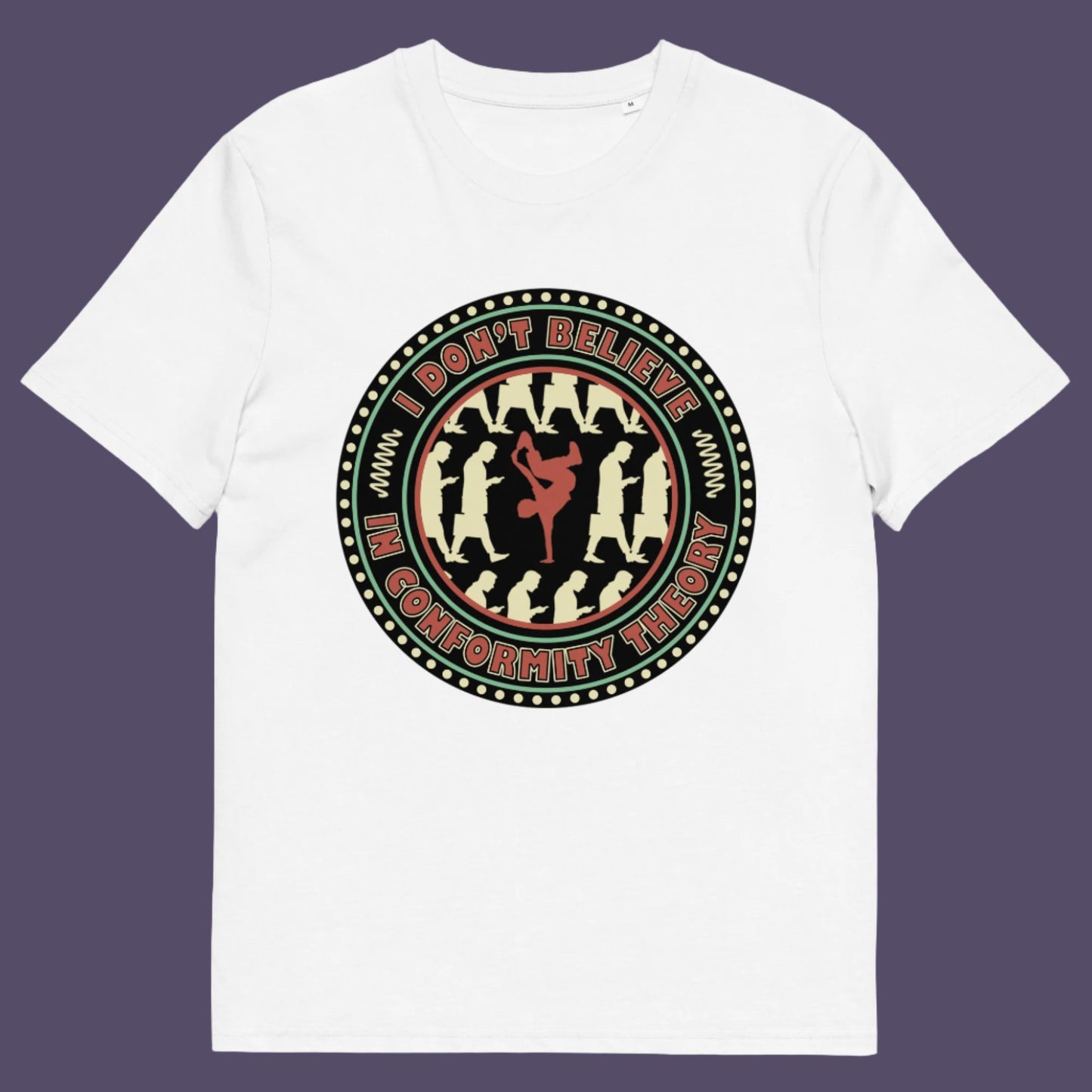 White t-shirt. An anti-conformist t-shirt promoting independent thought. Some people do what they are told without question and wait to be given their opinion. This alternative t-shirt is for the other people. This unique design helps create social awareness of diversity. Made from 100% organic ring-spun cotton, this counterculture t-shirt is unisex, high-quality, super comfy, and best of all, eco-friendly.