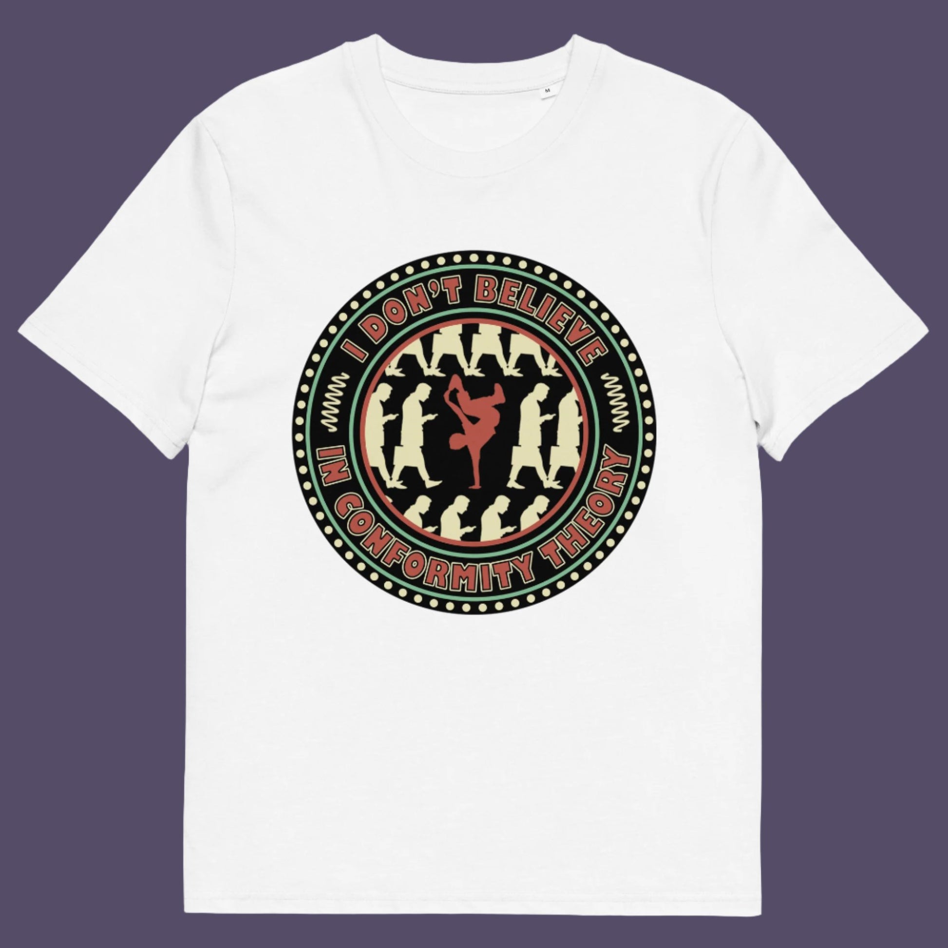 White t-shirt. An anti-conformist t-shirt promoting independent thought. Some people do what they are told without question and wait to be given their opinion. This alternative t-shirt is for the other people. This unique design helps create social awareness of diversity. Made from 100% organic ring-spun cotton, this counterculture t-shirt is unisex, high-quality, super comfy, and best of all, eco-friendly.