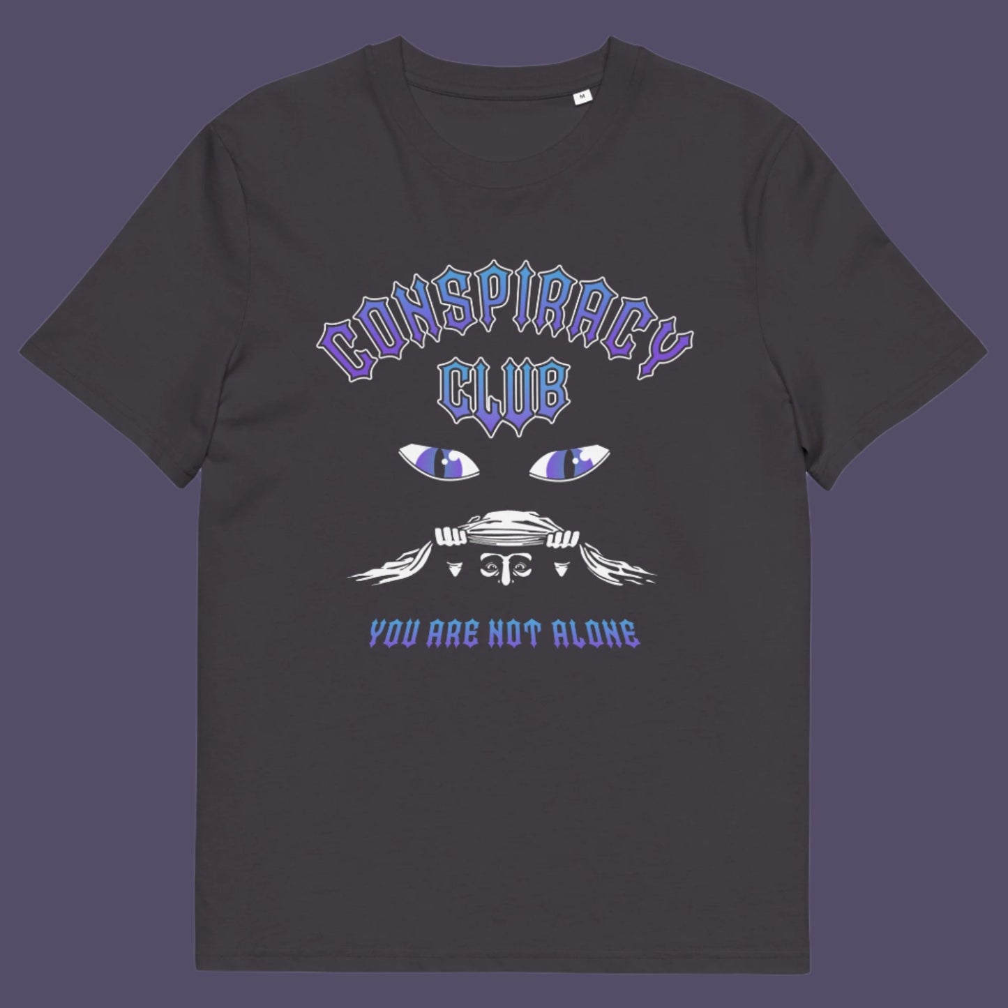 Anthracite t shirt. A conspiracy theorist t shirt design for all conspiracy lovers who think big brother is watching. join the club, expand your independent thinking, question everything. Think outside the box. Made from 100% organic ring-spun cotton, this funny conspiracy theory t shirt is unisex, high-quality, super comfy, and best of all, eco-friendly.