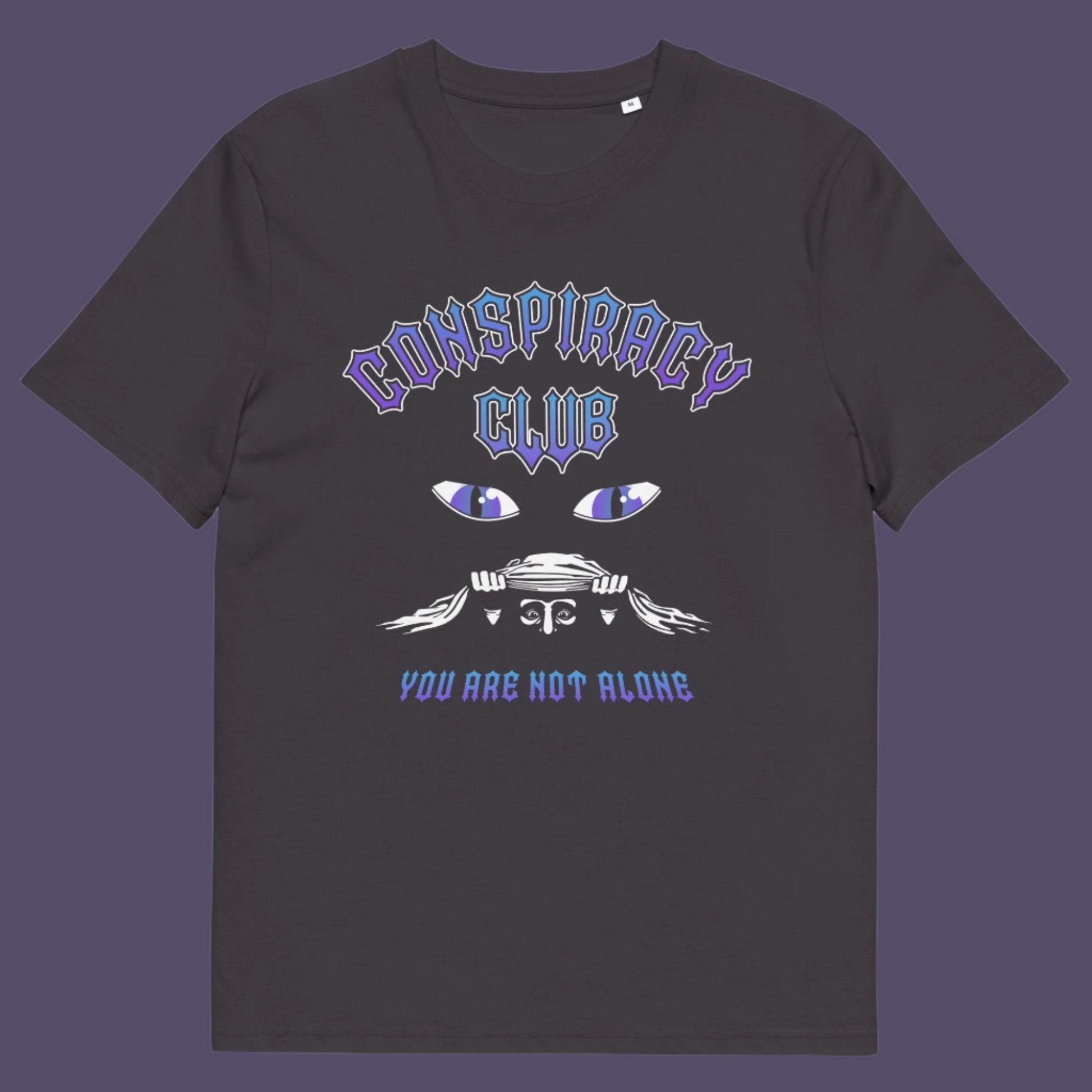 Anthracite t shirt. A conspiracy theorist t shirt design for all conspiracy lovers who think big brother is watching. join the club, expand your independent thinking, question everything. Think outside the box. Made from 100% organic ring-spun cotton, this funny conspiracy theory t shirt is unisex, high-quality, super comfy, and best of all, eco-friendly.