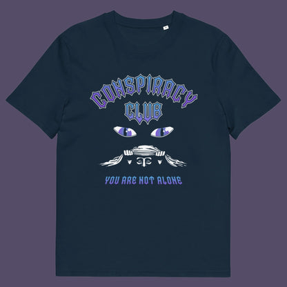 French navy t shirt. A conspiracy theorist t shirt design for all conspiracy lovers who think big brother is watching. join the club, expand your independent thinking, question everything. Think outside the box. Made from 100% organic ring-spun cotton, this funny conspiracy theory t shirt is unisex, high-quality, super comfy, and best of all, eco-friendly.