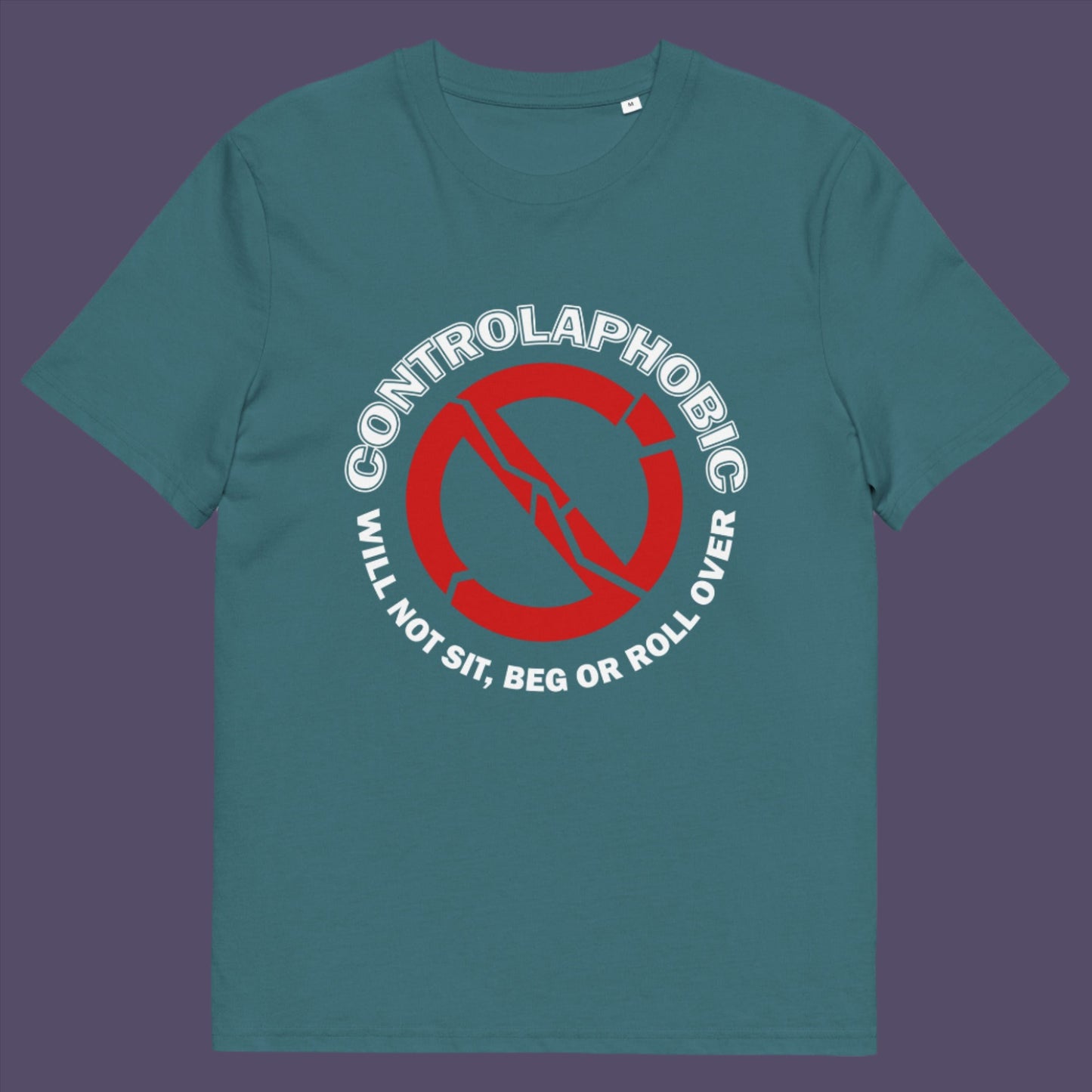 Stargazer t-shirt. A satirical non conformist t shirt design suggesting there is a lack of freedom of choice, and too much control, in modern society. If you find yourself unable to follow commands and you're not a dog, You may have controlaphobia. Made from 100% organic ring-spun cotton, this unisex social awareness t shirt is high-quality, super comfy, and best of all, eco-friendly.