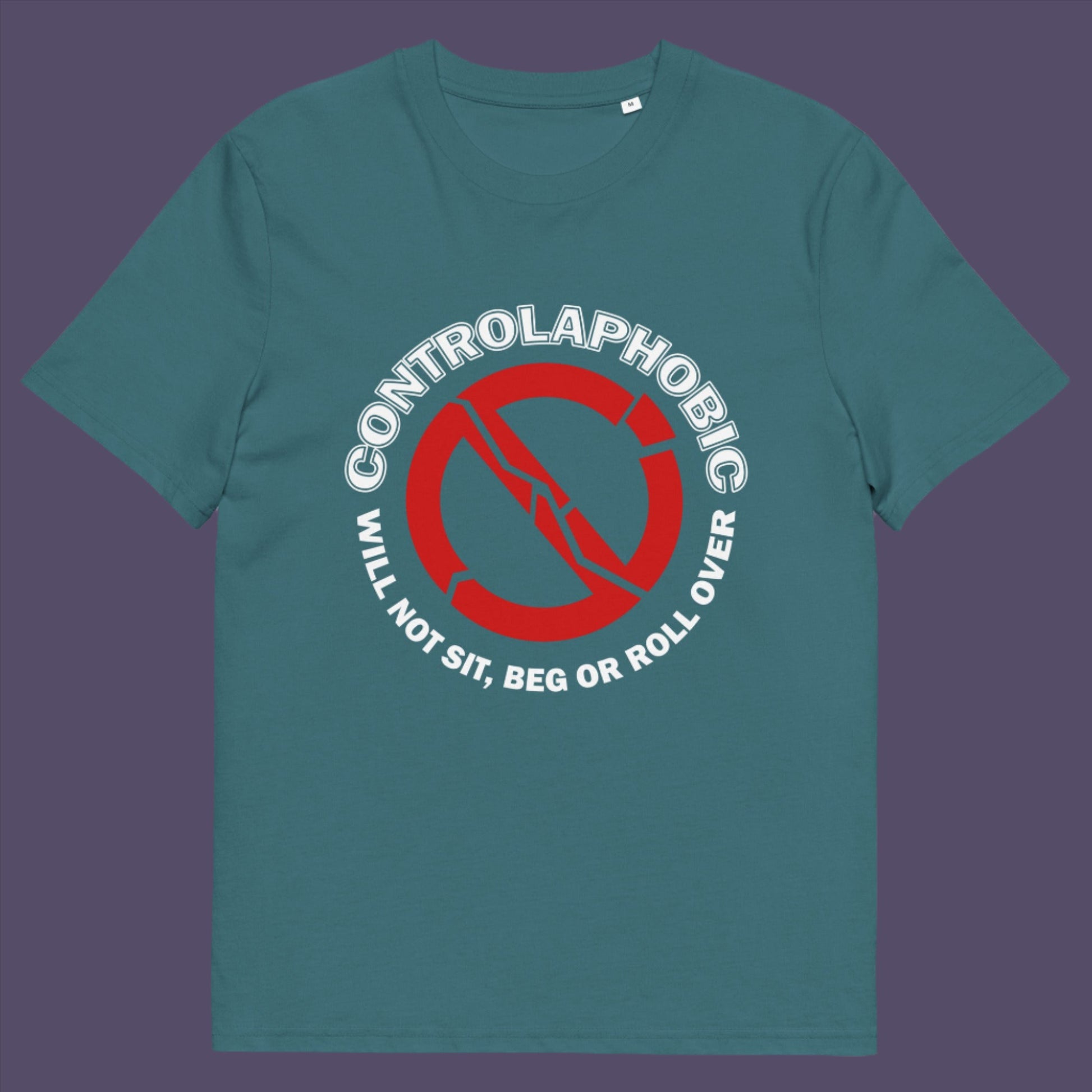 Stargazer t-shirt. A satirical non conformist t shirt design suggesting there is a lack of freedom of choice, and too much control, in modern society. If you find yourself unable to follow commands and you're not a dog, You may have controlaphobia. Made from 100% organic ring-spun cotton, this unisex social awareness t shirt is high-quality, super comfy, and best of all, eco-friendly.