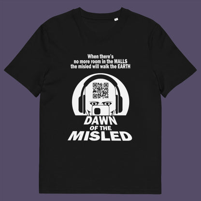 Black t-shirt. A counterculture t-shirt in the theme of a famous 1970's horror movie. This satirical design highlights the modern consumer who buys what they are told to buy by social media and corporate advertising. Made from 100% organic ring-spun cotton, this underground anti-consumerism t-shirt is unisex, high-quality, super comfy, and best of all, eco-friendly.