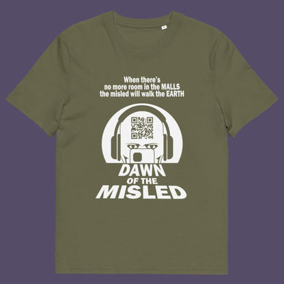 Khaki t-shirt. A counterculture t-shirt in the theme of a famous 1970's horror movie. This satirical design highlights the modern consumer who buys what they are told to buy by social media and corporate advertising. Made from 100% organic ring-spun cotton, this underground anti-consumerism t-shirt is unisex, high-quality, super comfy, and best of all, eco-friendly.