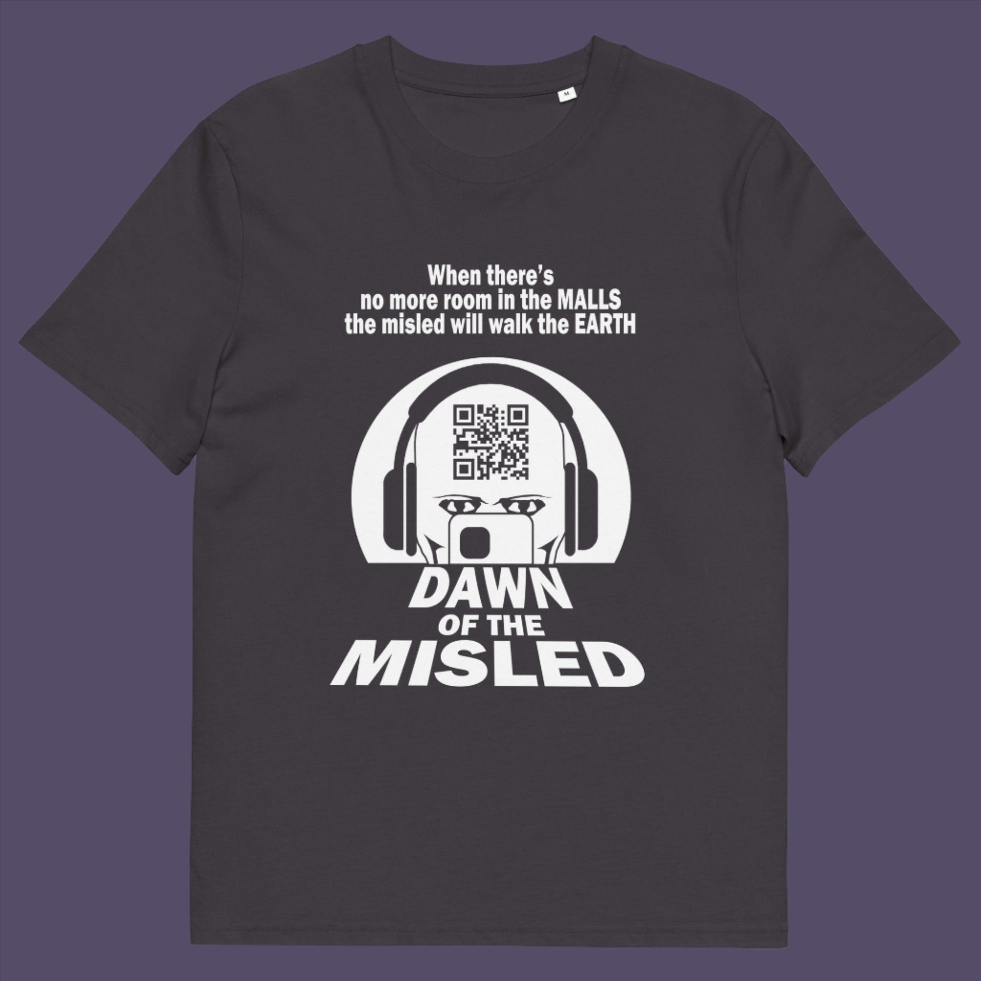 Anthracite t-shirt A anti consumerism t shirt in the theme of a famous 1970's horror movie. This satirical design highlights the modern consumer who buys what they are told to buy by social media and corporate advertising. Made from 100% organic ring-spun cotton, this underground anti consumerism t shirt is unisex, high-quality, super comfy, and best of all, eco-friendly.