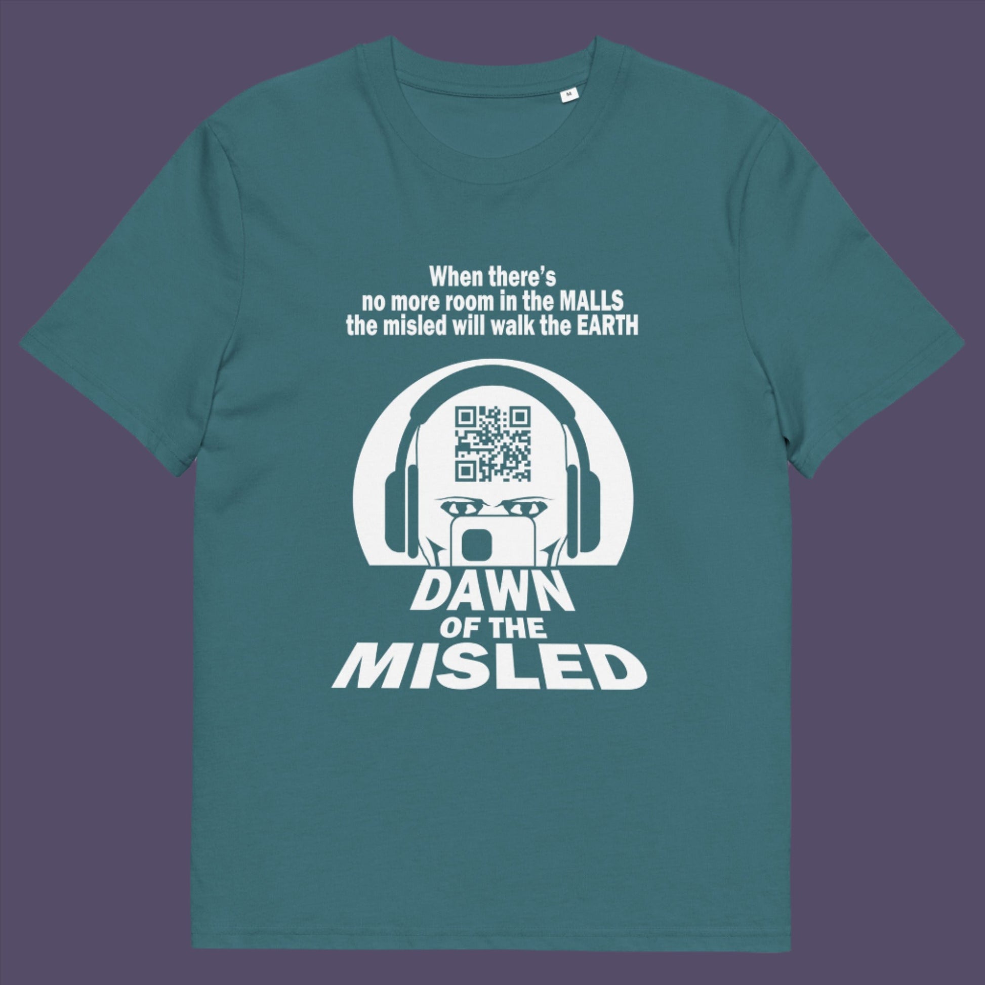 Stargazer t-shirt. A anti consumerism t shirt in the theme of a famous 1970's horror movie. This satirical design highlights the modern consumer who buys what they are told to buy by social media and corporate advertising. Made from 100% organic ring-spun cotton, this underground anti consumerism t shirt is unisex, high-quality, super comfy, and best of all, eco-friendly.