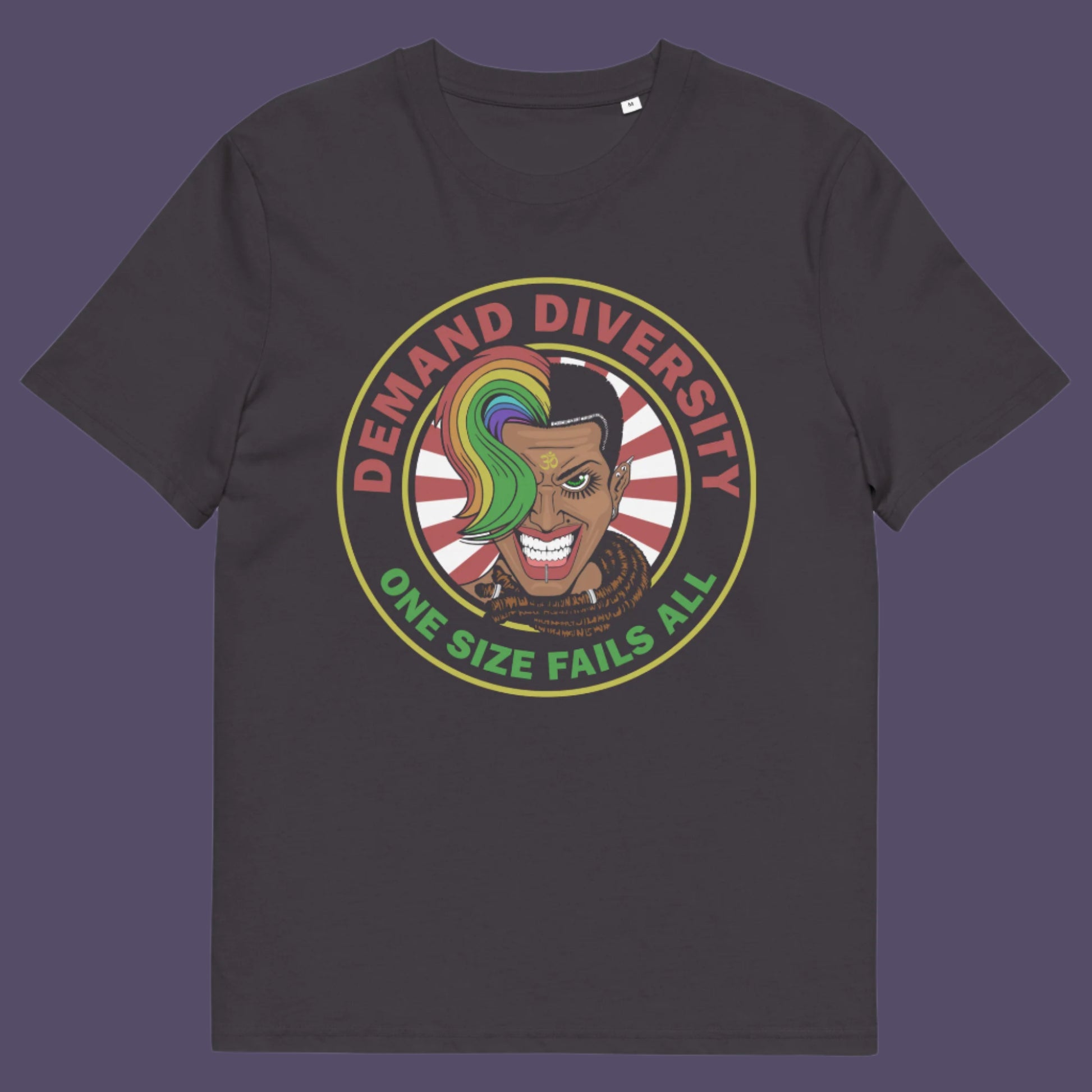 Anthracite t shirt. This gender equality t shirt highlights the need for a multi cultural society. Diversity improves growth, knowledge and understanding, demand it, One size never fits all. Versatility is a virtue. Made from 100% organic ring-spun cotton, this lgbtq right t shirt is unisex, high-quality, super comfy, and best of all, eco-friendly.