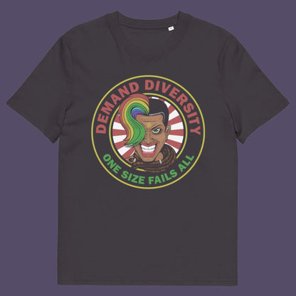 Anthracite t shirt. This gender equality t shirt highlights the need for a multi cultural society. Diversity improves growth, knowledge and understanding, demand it, One size never fits all. Versatility is a virtue. Made from 100% organic ring-spun cotton, this lgbtq right t shirt is unisex, high-quality, super comfy, and best of all, eco-friendly.
