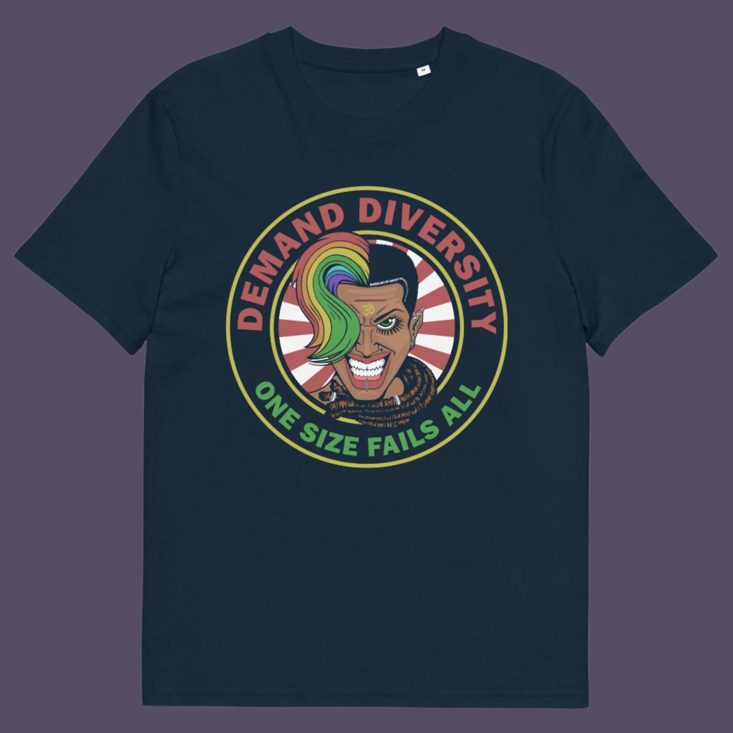 French navy t shirt. This gender equality t shirt highlights the need for a multi cultural society. Diversity improves growth, knowledge and understanding, demand it, One size never fits all. Versatility is a virtue. Made from 100% organic ring-spun cotton, this lgbtq right t shirt is unisex, high-quality, super comfy, and best of all, eco-friendly.