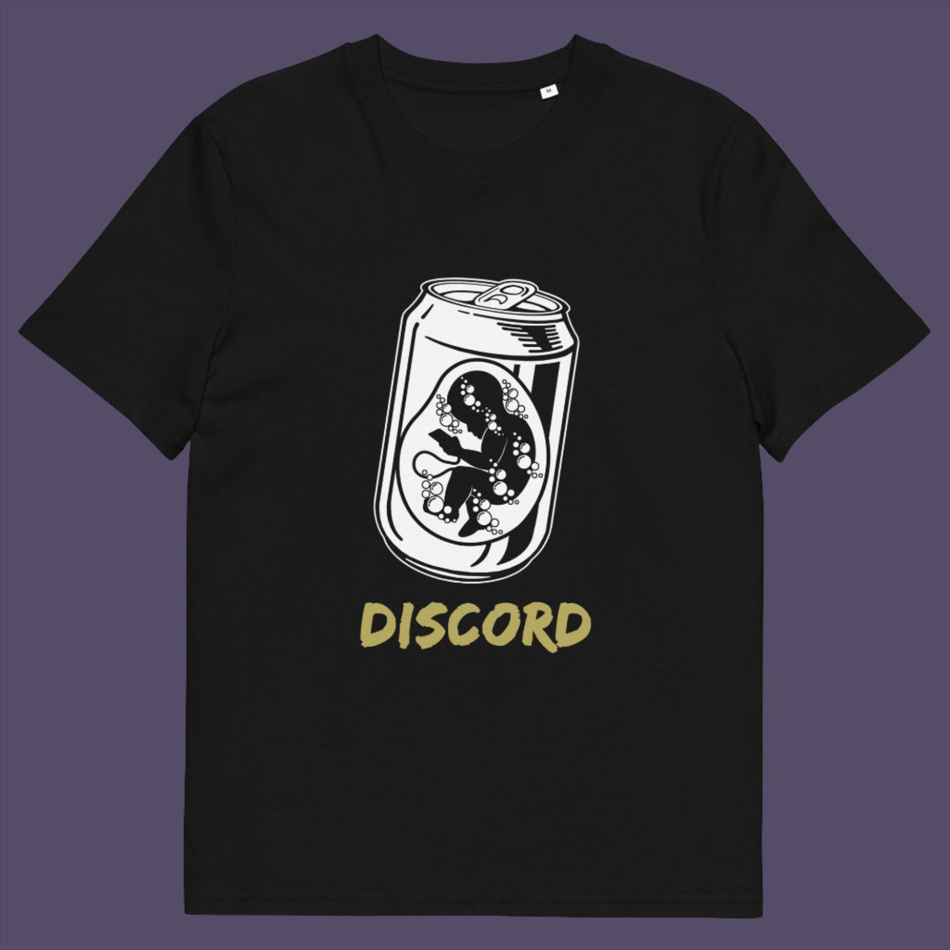 Black t-shirt. A Banksy style t-shirt suggesting a discord between modern generations and nature. A stencil art testament to the soda pop generation. Brought up on energy drinks and born with a Wi-Fi connection. Made from 100% organic ring-spun cotton, this street art t-shirt is unisex, high-quality, super comfy, and best of all, eco-friendly.