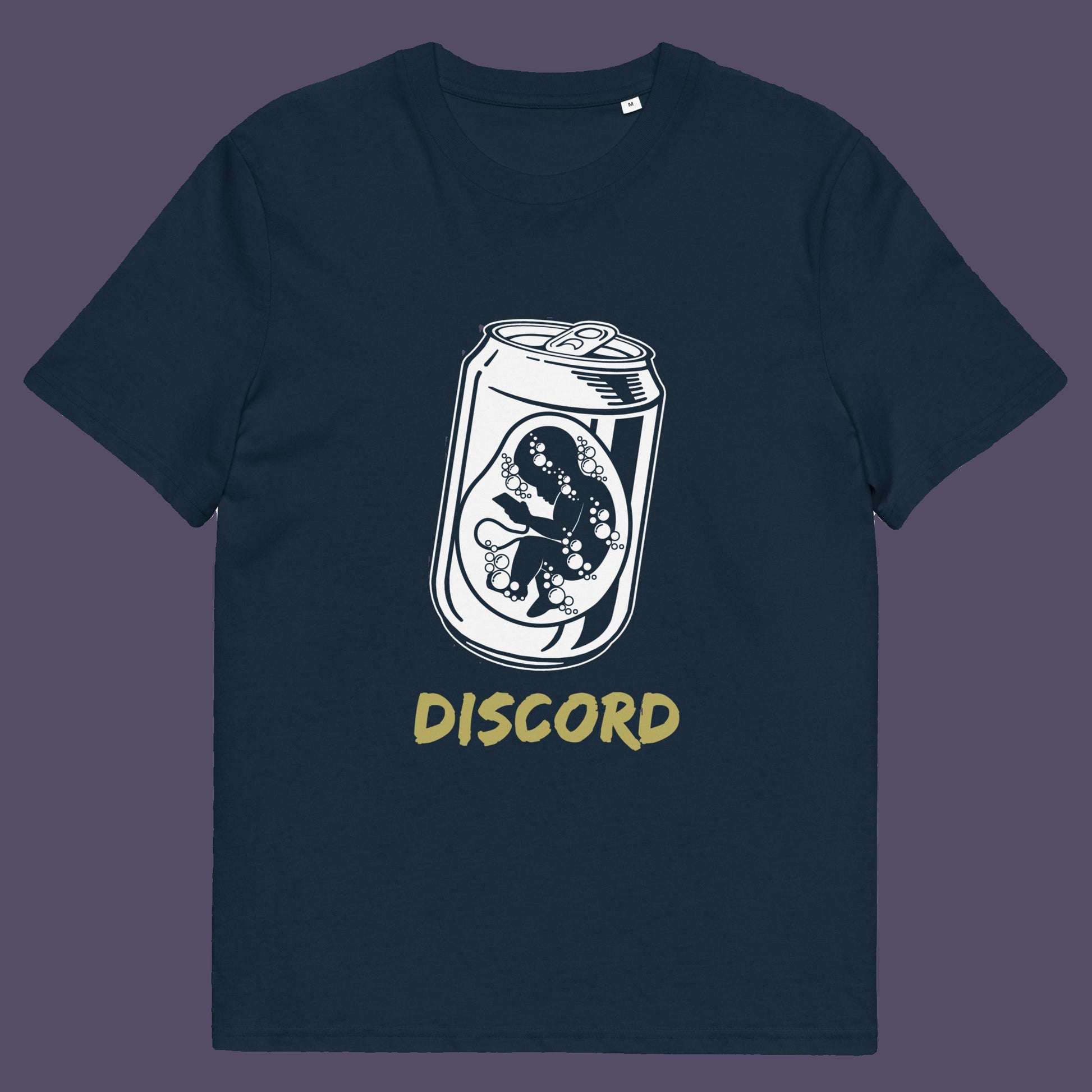 French navy t-shirt. A Banksy style t-shirt suggesting a discord between modern generations and nature. A stencil art testament to the soda pop generation. Brought up on energy drinks and born with a Wi-Fi connection. Made from 100% organic ring-spun cotton, this street art t-shirt is unisex, high-quality, super comfy, and best of all, eco-friendly.