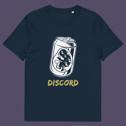 French navy t-shirt. A stencil graffiti t shirt suggesting a discord between modern generations and nature. A street art t shirt testament to the soda pop generation. Brought up on energy drinks and born with a Wi-Fi connection. Made from 100% organic ring-spun cotton, this urban art t shirt is unisex, high-quality, super comfy, and best of all, eco-friendly.