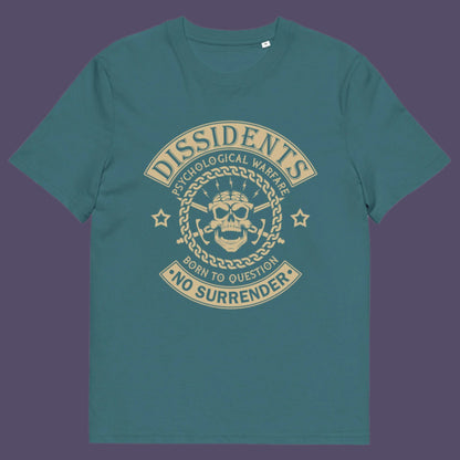 Stargazer t shirt. An anti government t shirt suggesting we are living in a psychological war. Designed in a motorcycle club style, this dissident t shirt is for those among us that feel they are fighting for their freedom to think independently and to make their own choices. Made from 100% organic ring-spun cotton, this non conformist t shirt is unisex, high-quality, super comfy, and best of all, eco-friendly.